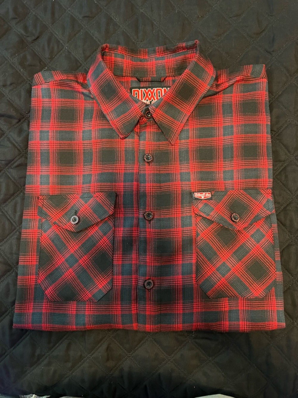 DIXXON Red and Black Plaid Casual Button-Down Shirt